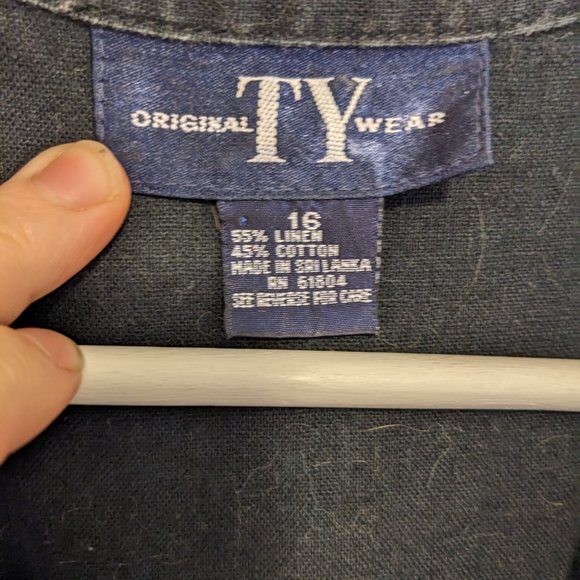 Vintage linen button up dress - Picture 2 of 4